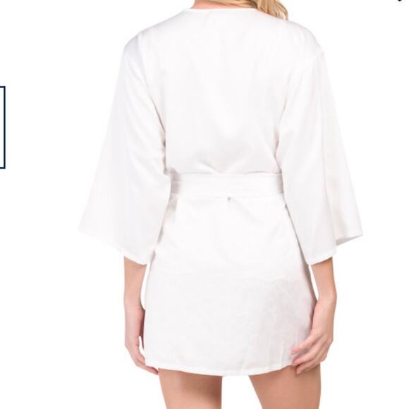 NATORI Deco Lace Robe Ivory M NWT - Picture 2 of 9